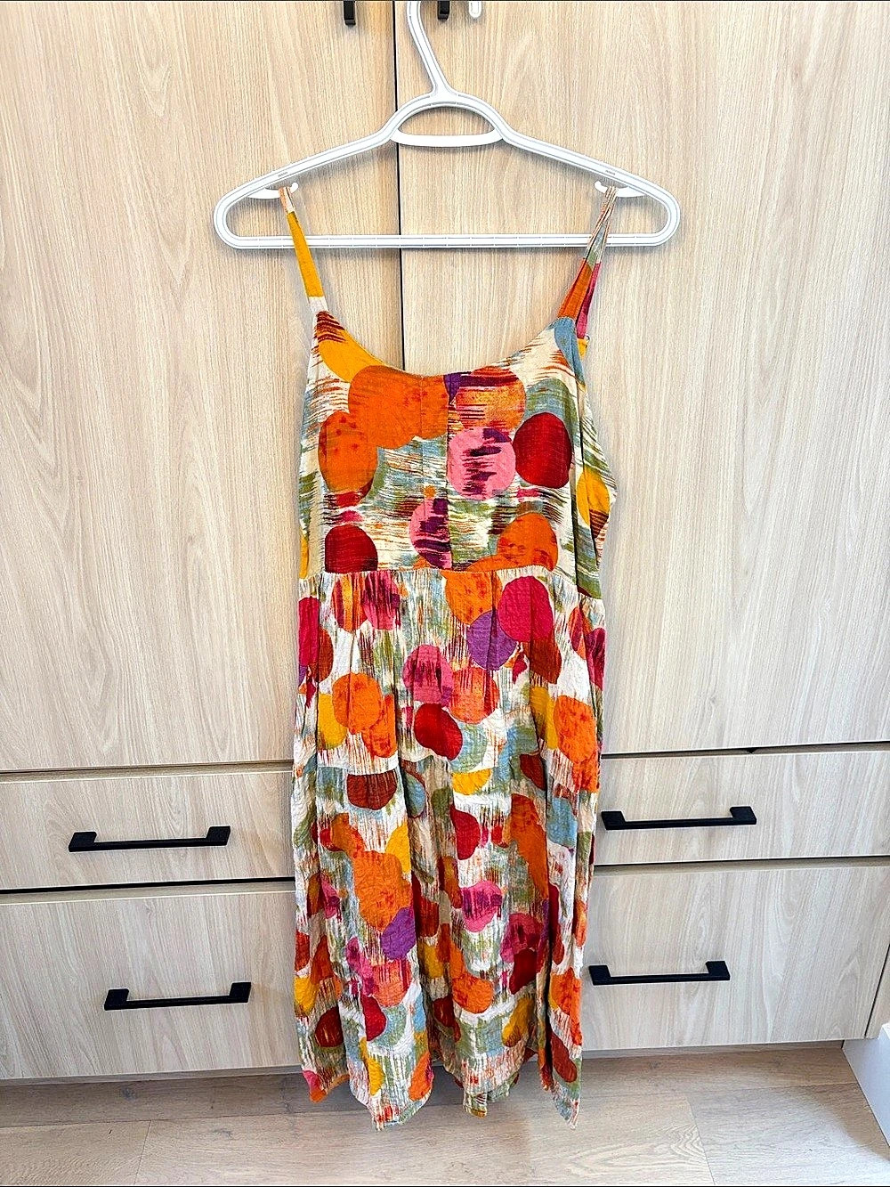 Model France Abstract Print Maxi Dress Size Large s L